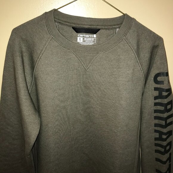 Women's Carhartt Relaxed Midweight Crewneck Sleeve Logo Sweatshirt-Size M(104410 - Picture 4 of 12